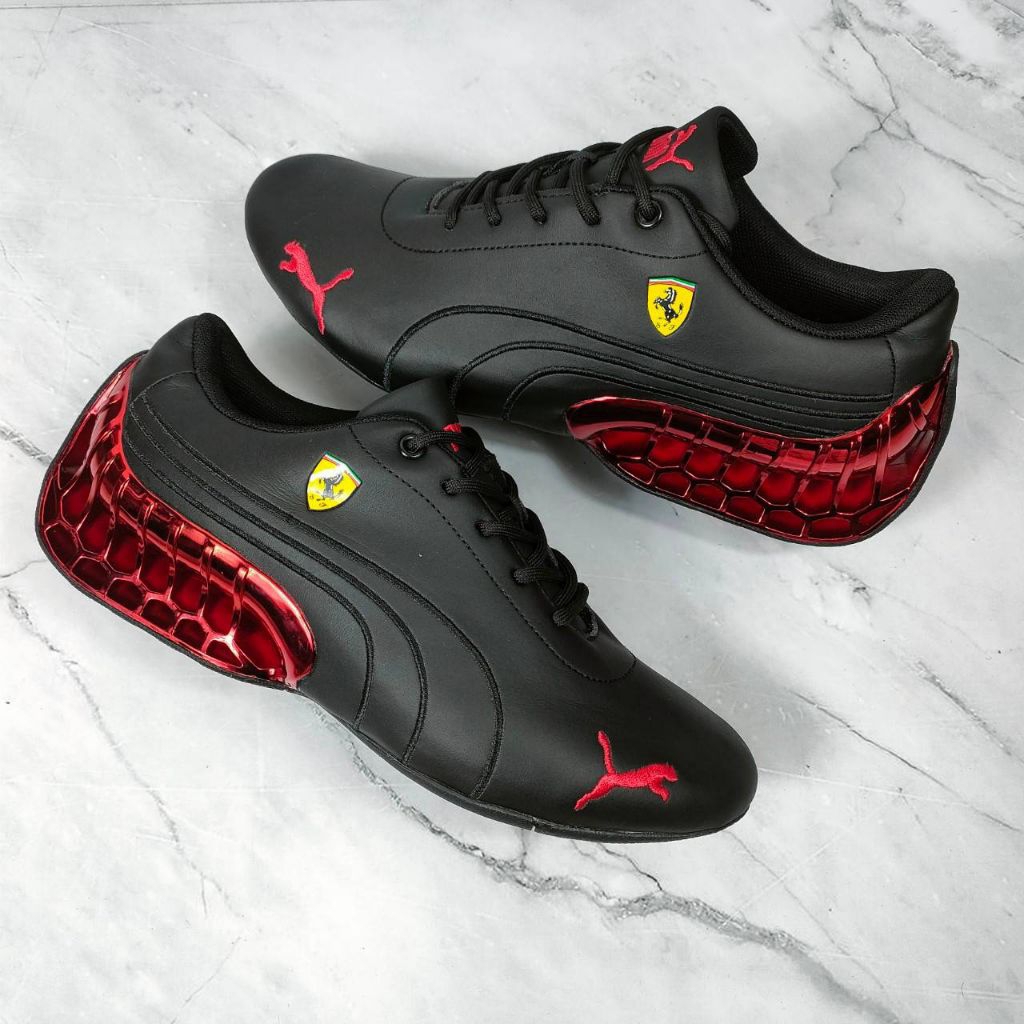 SEPATU SNEAKER PUMA FERRARI SUPER GT BLACK RED