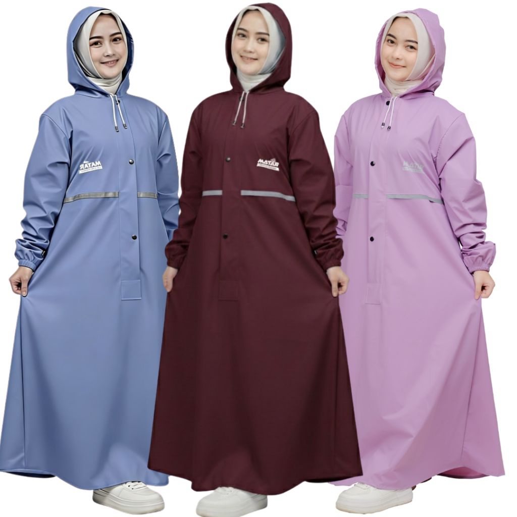 Mantel Gamis Syar'i Wanita Muslimah / Mantel Wanita Jumbo Waterproof Bahan PVC 0,25 / Matar