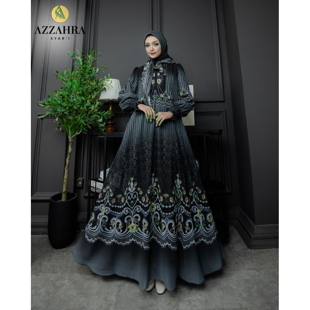 Gamis Syari Premium Latifa Series By Azzahra Syari Gamis Cantik Bunda lebaran Gamis Mewah terbaru