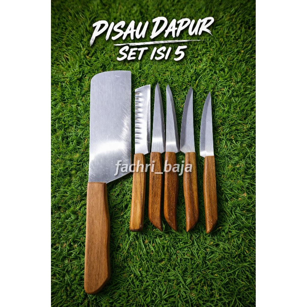 pisau dapur 1 set isi 5pcs / pisau dapur / pisau set / pisau stainless / perlengkapan dapur