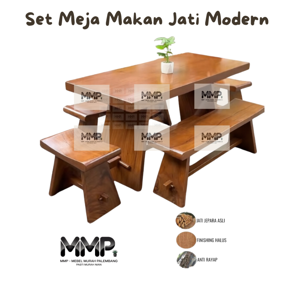 Set Meja Makan Jati Modern | Set Meja Makan Jati Jepara Asli Murah Palembang