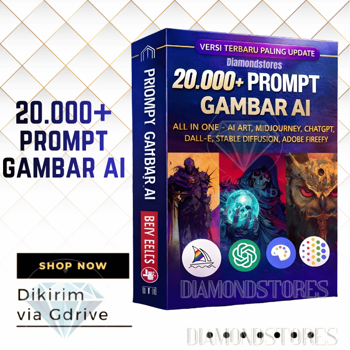 B14) 20.000+ Prompt Gambar AI All in One - AI Art, Midjourney, ChatGPT, Dall-E, Stable Diffusion, Ad