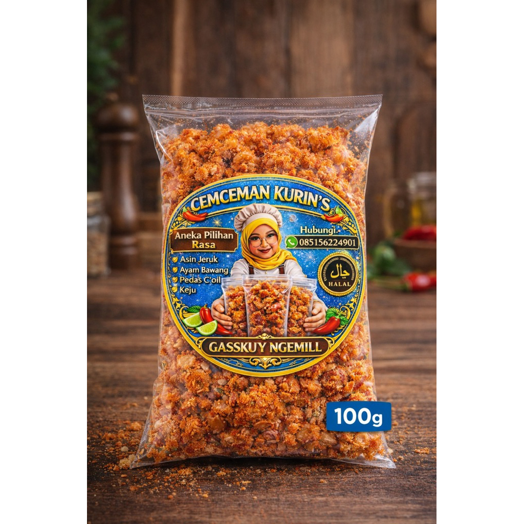 Somay Gurih Cemceman Kurin’s Kriuk | Cemilan Pedas Nagih | Snack Viral | Aneka Rasa | 100g 250g 500g