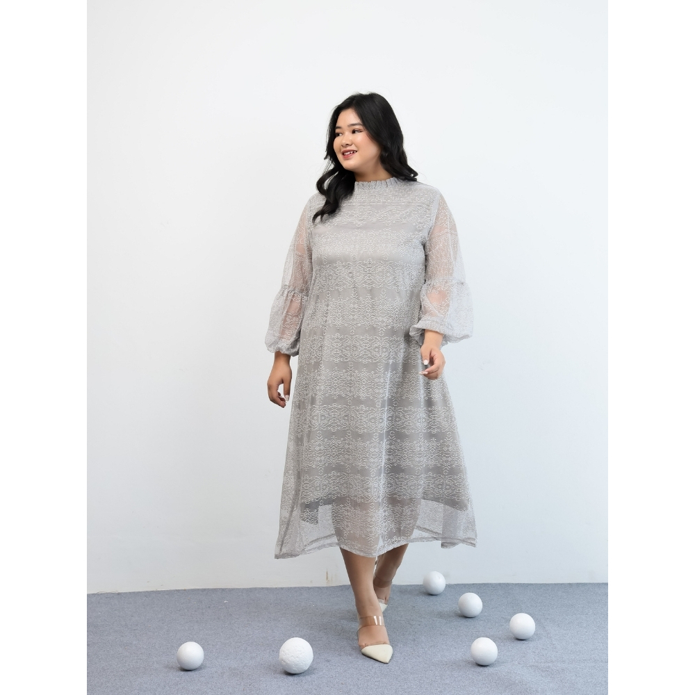 Xtramiles - Arriane Dress Kondangan Brokat Premium Big Size LD 115 cm | Gaun Pesta Wanita Regular Si