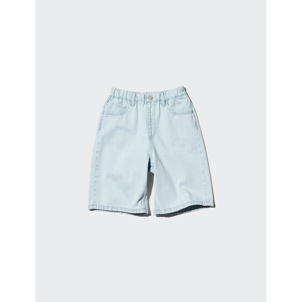 UNIQLO Kids Baggy Jorts Jean Shorts Unisex Celana Pendek Bawah Lutut Longgar Anak