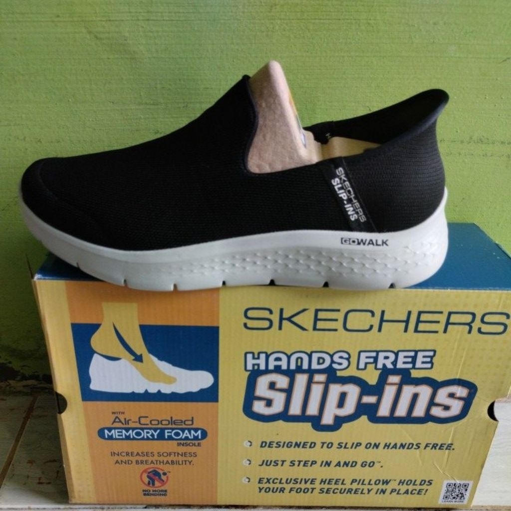 SKECHERS GO WALK FLEK SKECHERS MEN SKE216335BKGY ( BLAKC GREY) PRODUK ORIGINAL SIZE 42,5