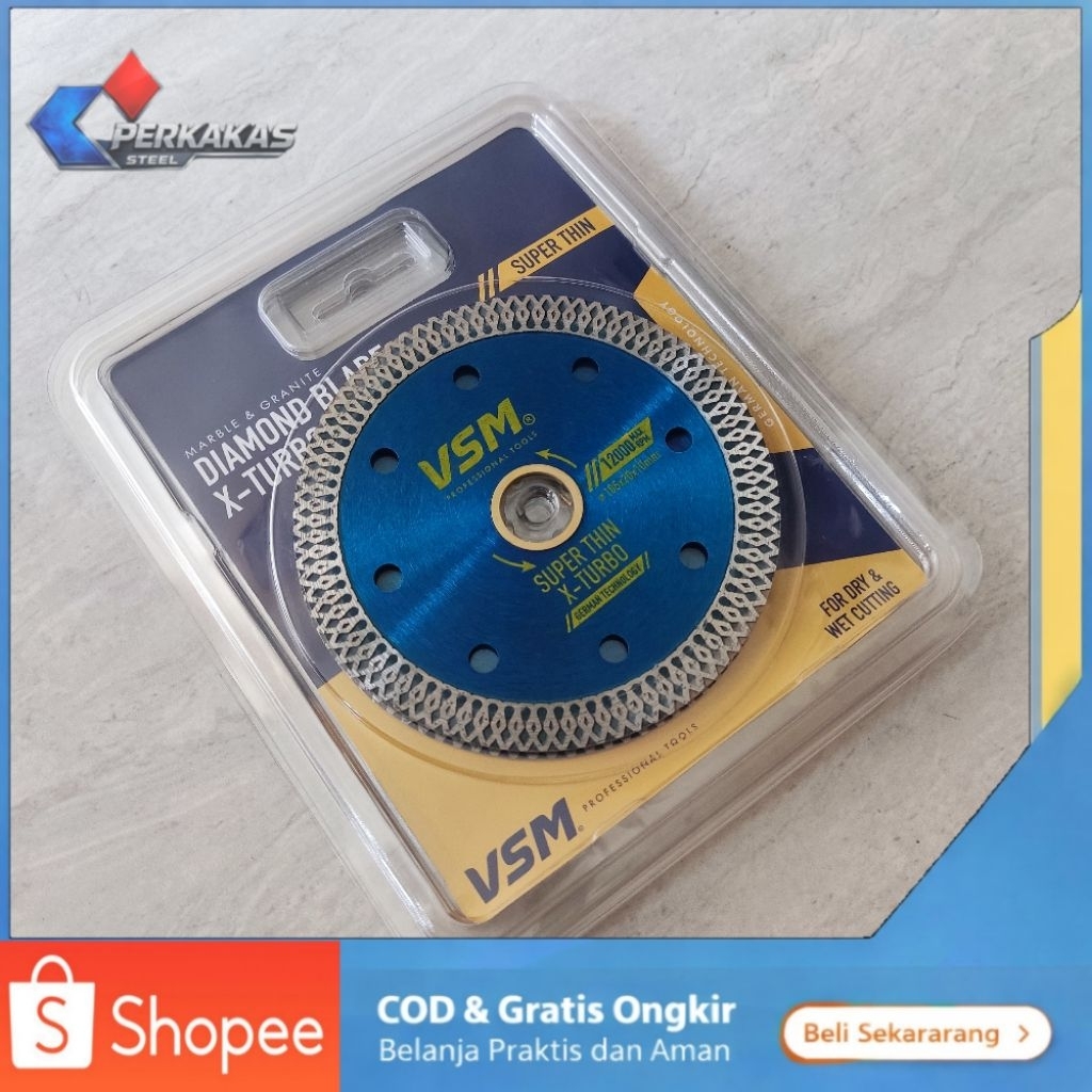 Pisau Gerinda Keramik Granit VSM 105mm Super Thin X-Turbo Diamond Cutting Disc Mata Potong Kaca Batu