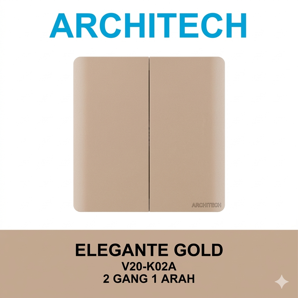 Saklar Double Architech V20 Gold | Saklar Double Architech Minimalis Mewah