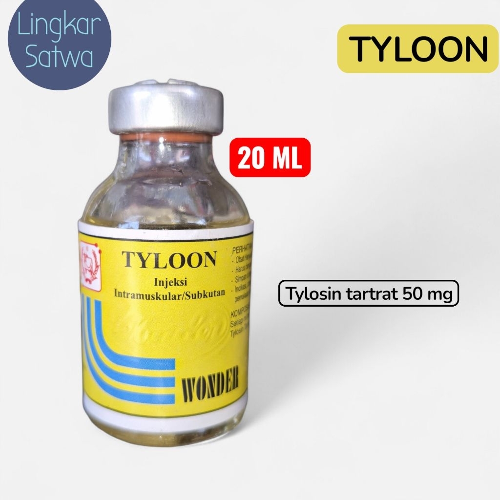Tyloon 20 ML / Untuk pernafasan pencernaan hewan ternak sapi kambing domba babi / By Wonder