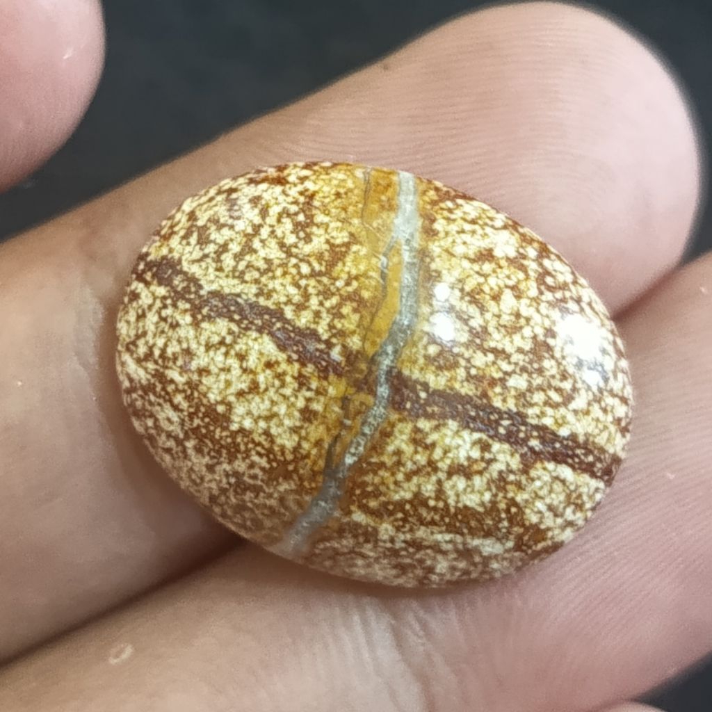 batu cincin tapak jalak garis merah natural alami