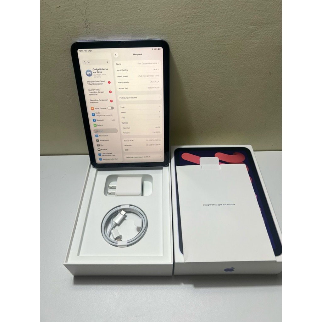 iPad Mini 6 256gb Purple BNOB Fullset original
