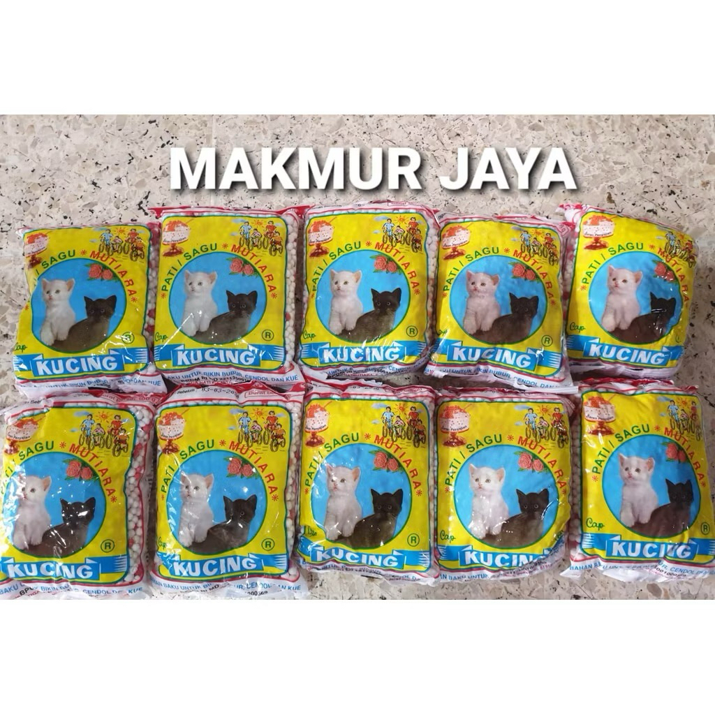 (isi 10 pack) Sagu Mutiara Cap Kucing 100gr - Praktis untuk Bubur, Cendol, dan Kue