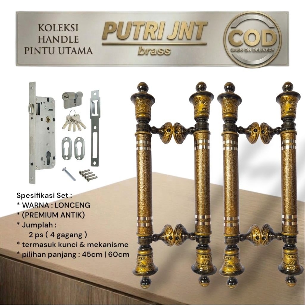 handle pintu rumah minimalis mewah elegan Tipe Lonceng Antik