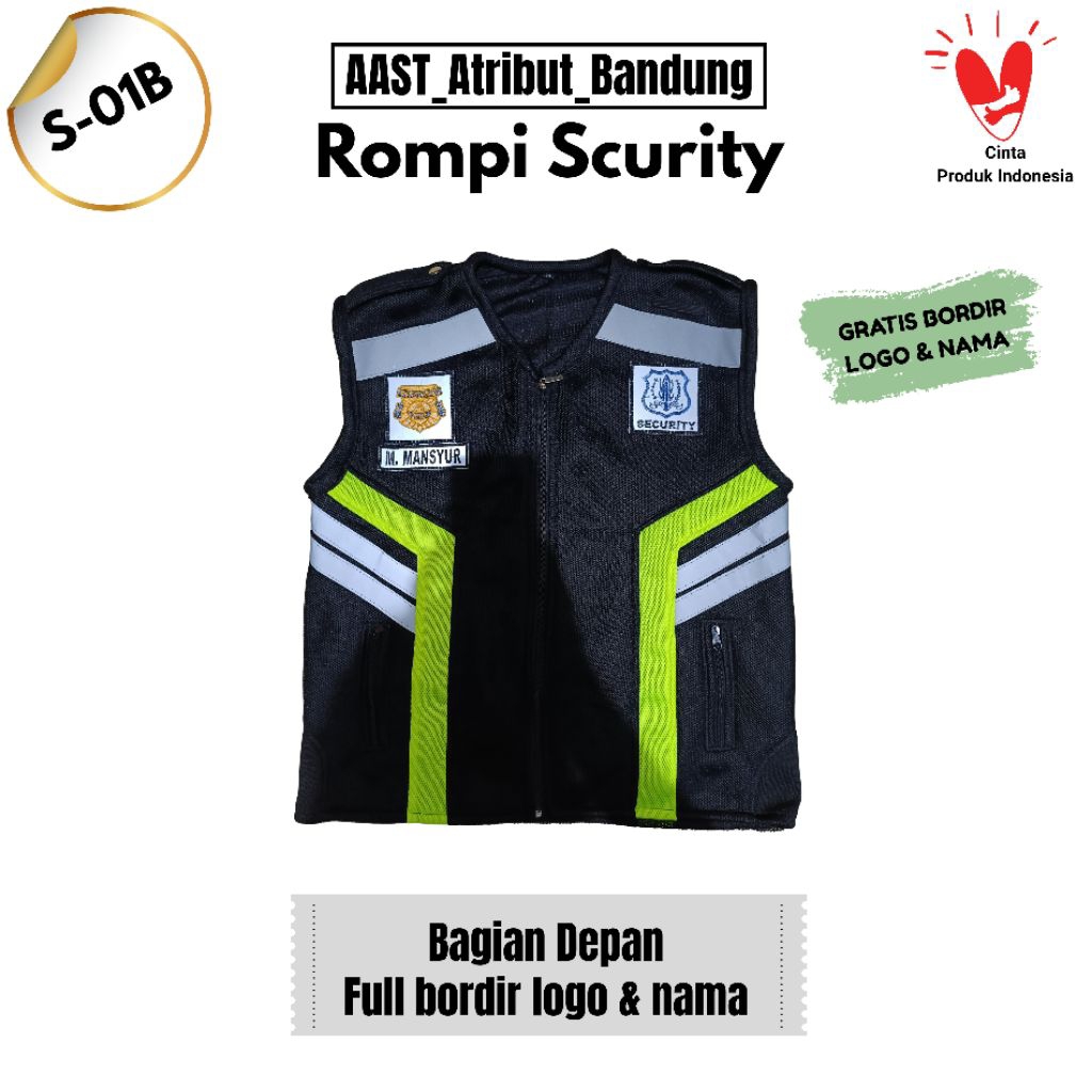 Rompi Scurity/Satpam Murah Gratis Bordir Nama Dada