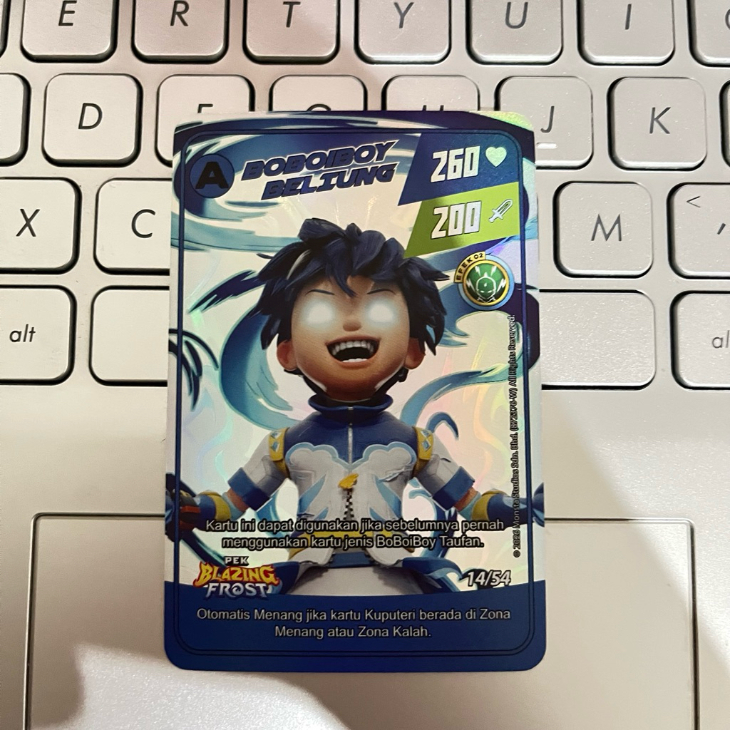 Kartu Hologram BoBoiBoy Beliung no 14/54 Pek Blazing Frost Indonesia