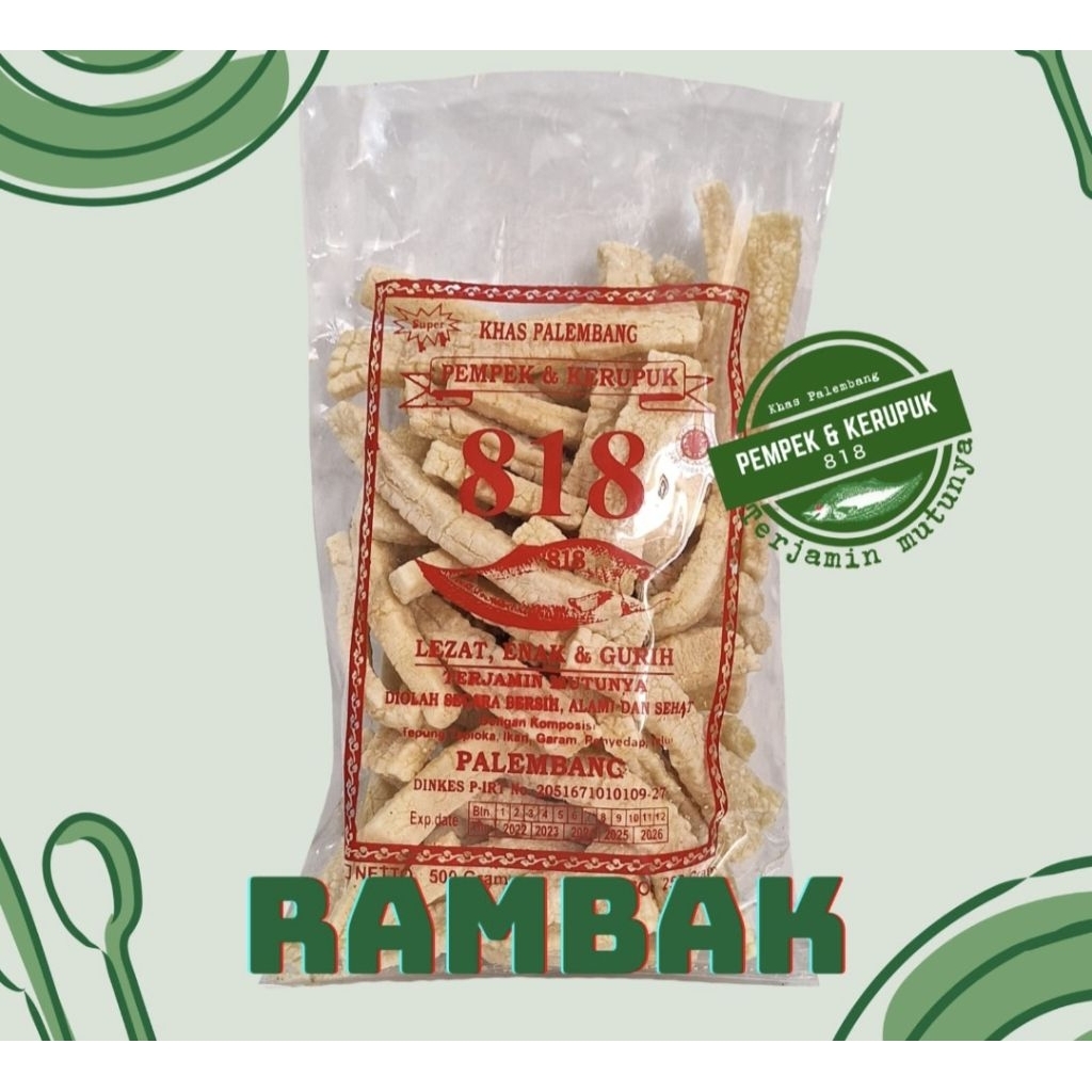 Kerupuk Rambak 818 asli palembang isi 250 Gram Per pack.