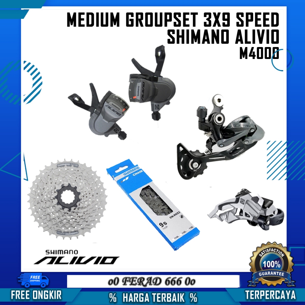 MINI GROUPSET 9 SPEED MODEL SHIMANO ALIVIO M4000