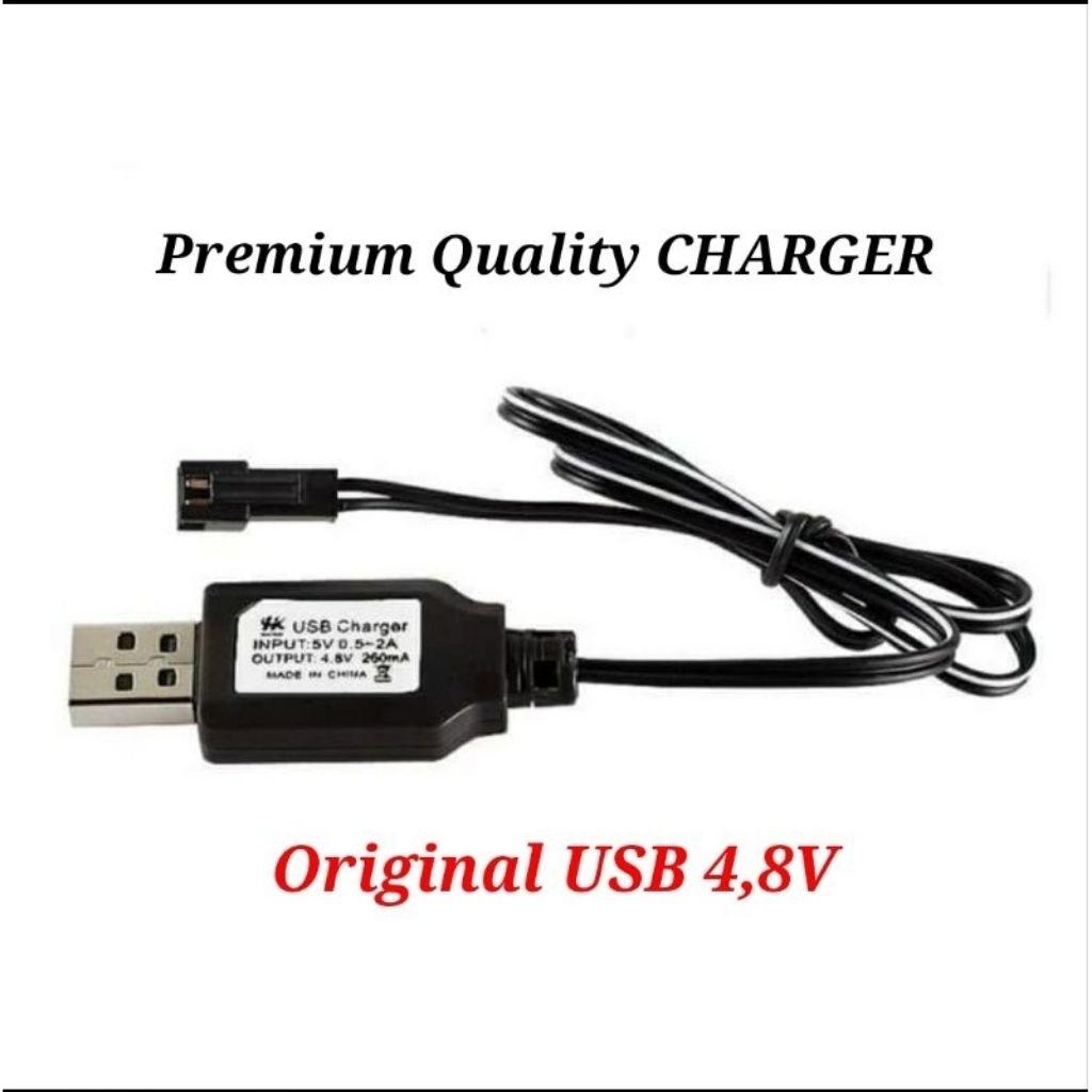 Kabel Charger Baterai RC 18650 dengan Indikator LED, Elastis dan Tahan Lama