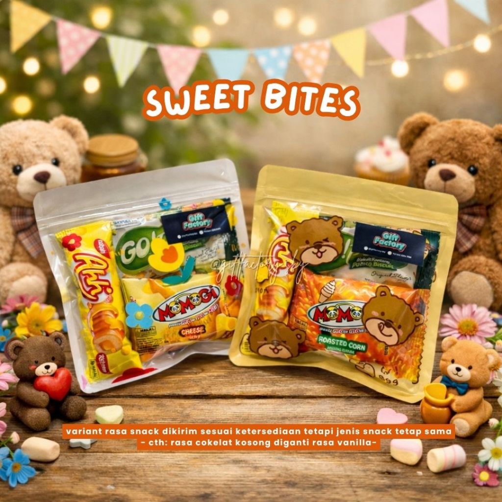 Sweet Bites Snack Hampers Lucu | Goodie Bag Anak | Snack Mini Isi Banyak | Kado Ulang Tahun | Souven