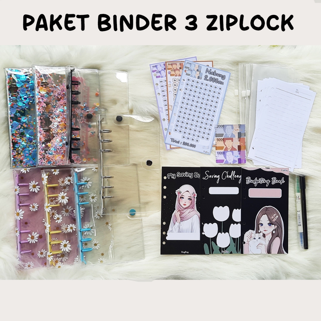 3 ZIPLOCK PAKET BINDER KERTAS REPLIKA UANG