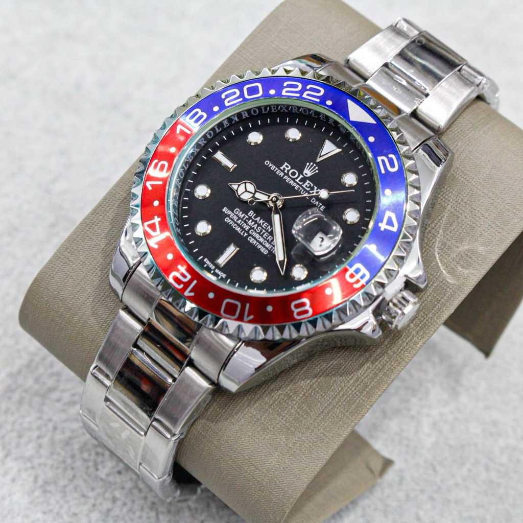 JAM TANGAN BUSSINES PRIA ROLEX BLAKEN JUBILEE STEEL RING PUTAR