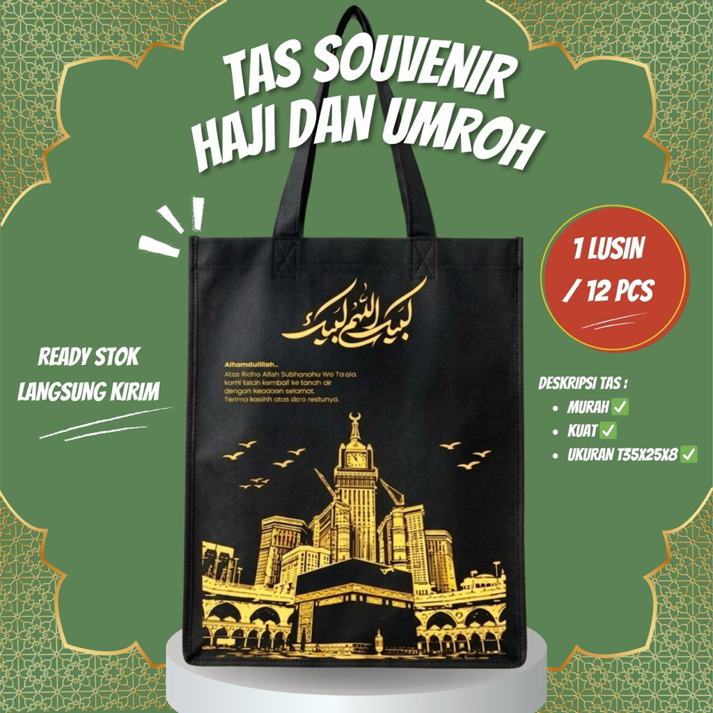 TAS SOUVENIR OLEH2 HAJI DAN UMROH MURAH TEBAL 1 LUSIN