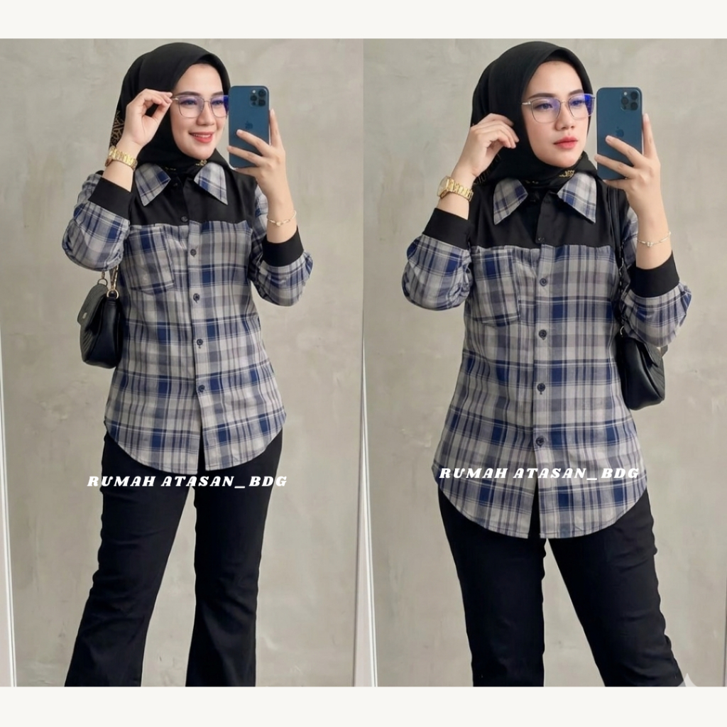 Alda Set Haruka Setelan Wanita Elegan - Kemeja Katun dan Celana Chinos, Nyaman Dipakai, Bahan Premiu