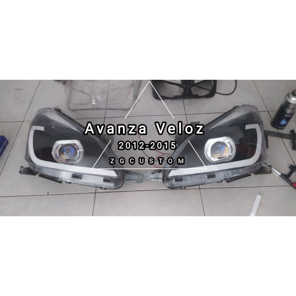 Headlamp Avanza Veloz 2012-2015 custom set biled dan lazy