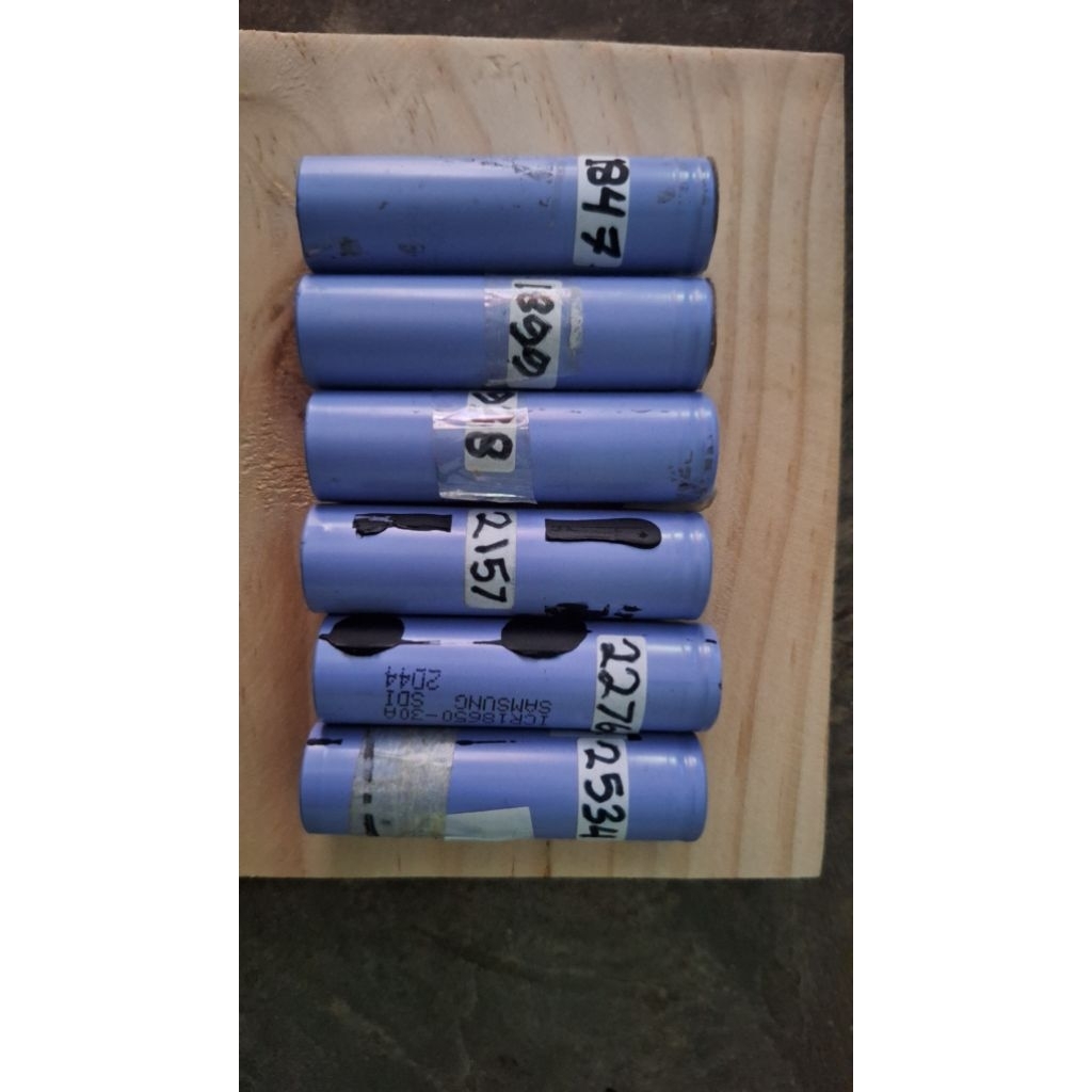 batre isi ulang ex copotan laptop 18650 samsung icr 30a real kapasitas