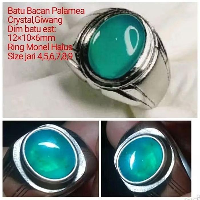Cincin Pria Batu Bacan palamea Bergiwang Cristal