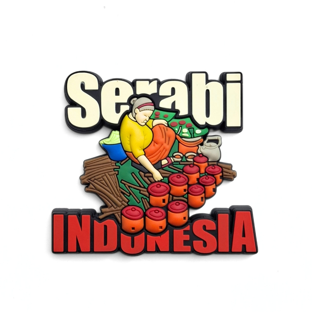 Souvenir magnet kulkas Serabi makanan khas oleh oleh negara Indonesia