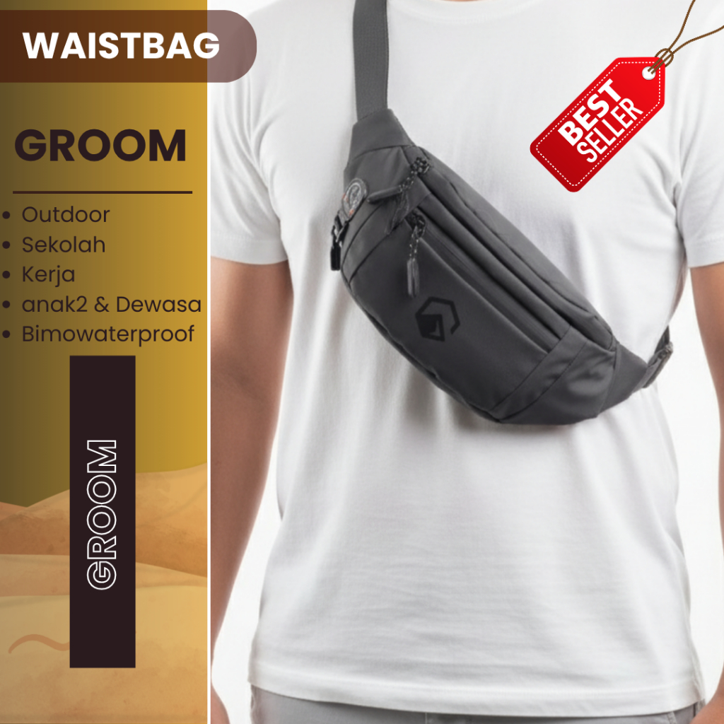 GARDIO GROOM, TAS SELEMPANG, WAISTBAG, TAS PINGGANG PRIA DAN WANITA