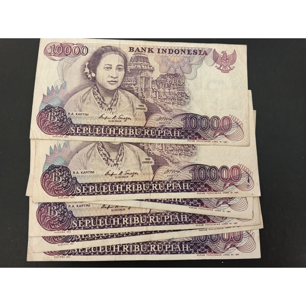 UANG KUNO 10.000 RUPIAH KARTINI TAHUN 1985