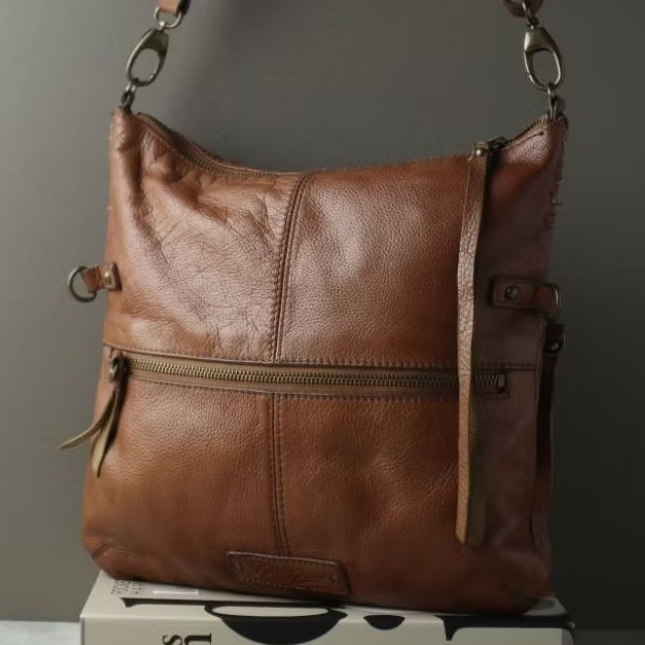 ALS-17 Preloved Tas Kulit Wanita Lucky Brand Original | Leather Crossbody Bag Brown Vintage | Tas Se