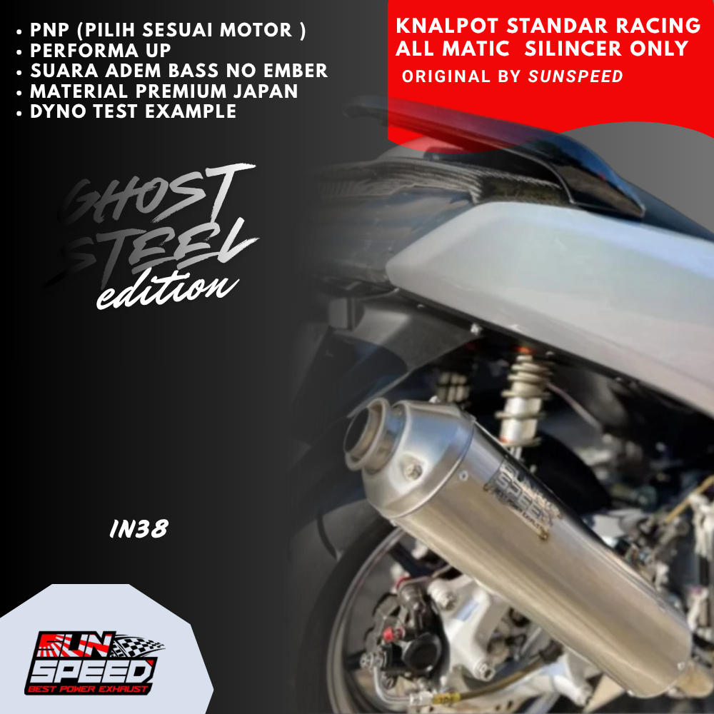 KNALPOT STANDAR RACING SUNSPEED SILENCER ONLY INLET 38 Vario Nmax Aerox Beat Adv dll
