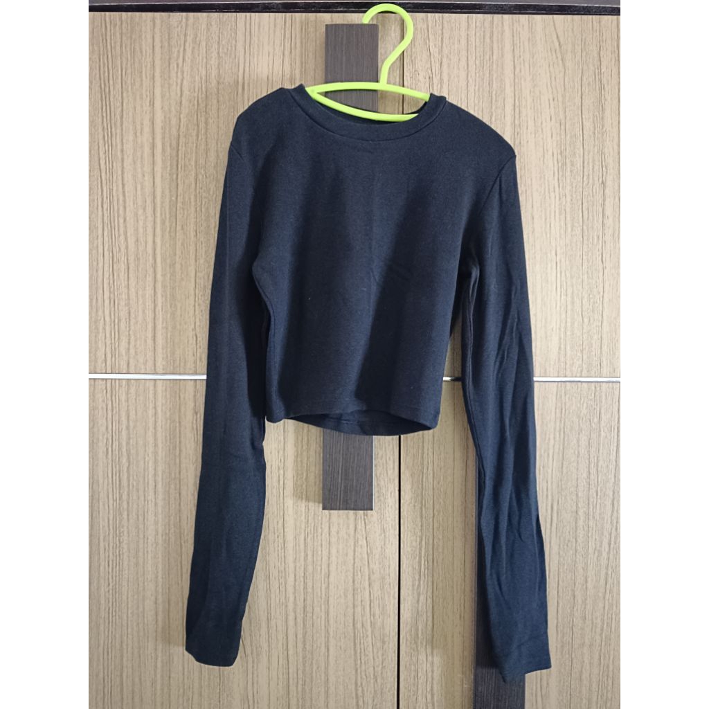 Atasan Kaos Polos Zara Hitam Panjang ld 72 | RTA