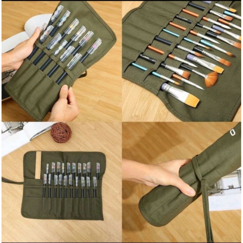 Tas kuas lukis profesional murah,tas kuas lukis penyimpanan pensil lukisan tas lukis murah multifung
