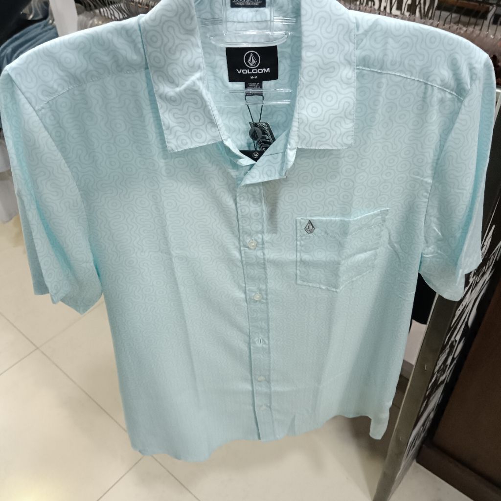 Kemeja pria Volcom Msh muster light sea blue original