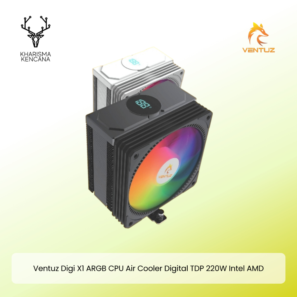 Ventuz Digi X1 ARGB CPU Air Cooler Digital TDP 220W Intel AMD