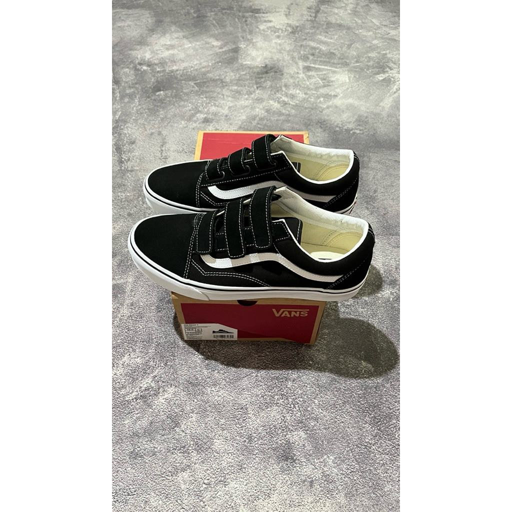 Vans Old Skool Velcro Black White BNIB Resmi