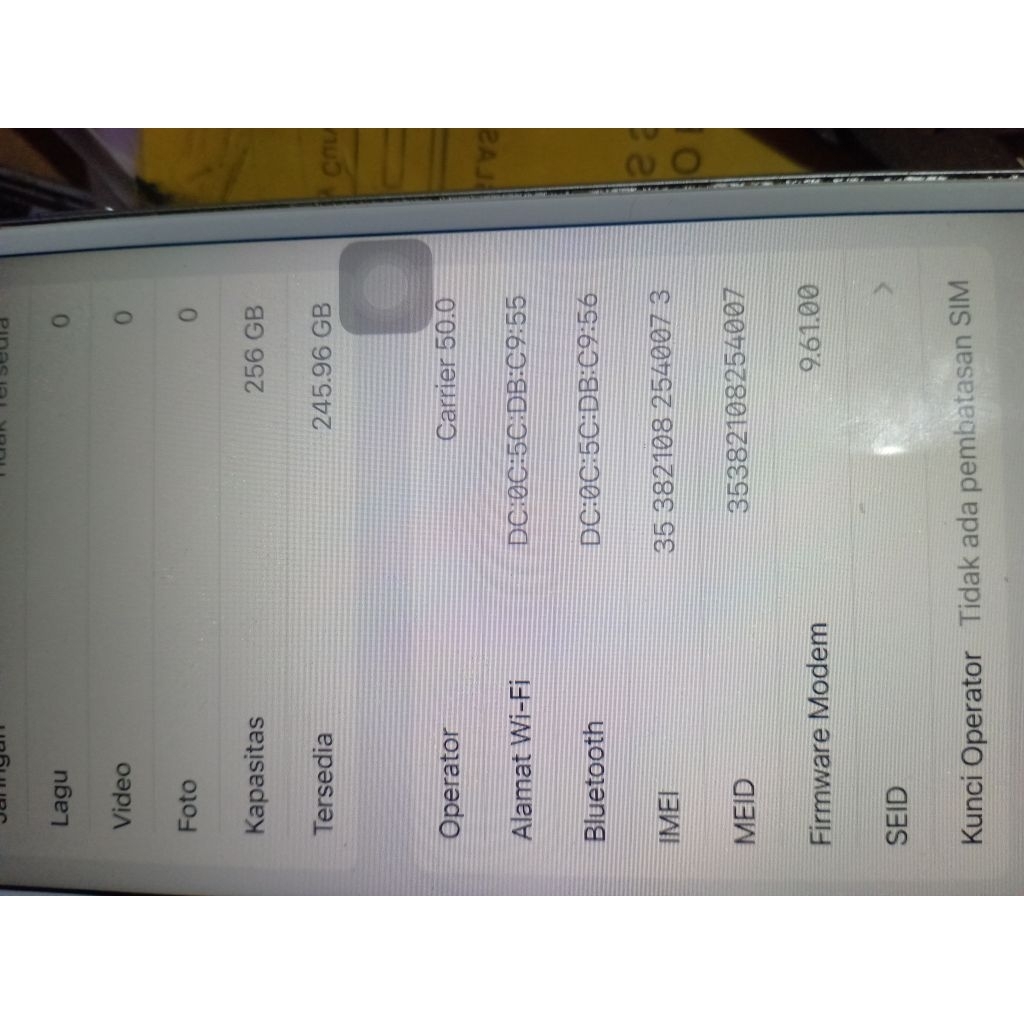 mesin iphone 7 plus 256gb bypass cell minum mic