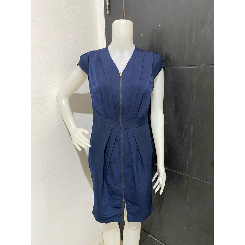 Dress korea lengan pendek navy