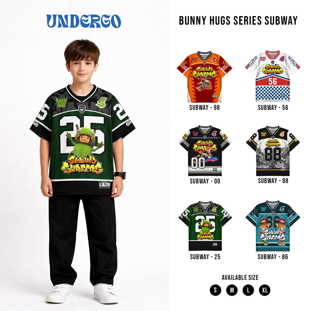 UNDERGO Jersey Kids SubwaySurf Series Number 25 Jersey Vintage Anak Full Printing