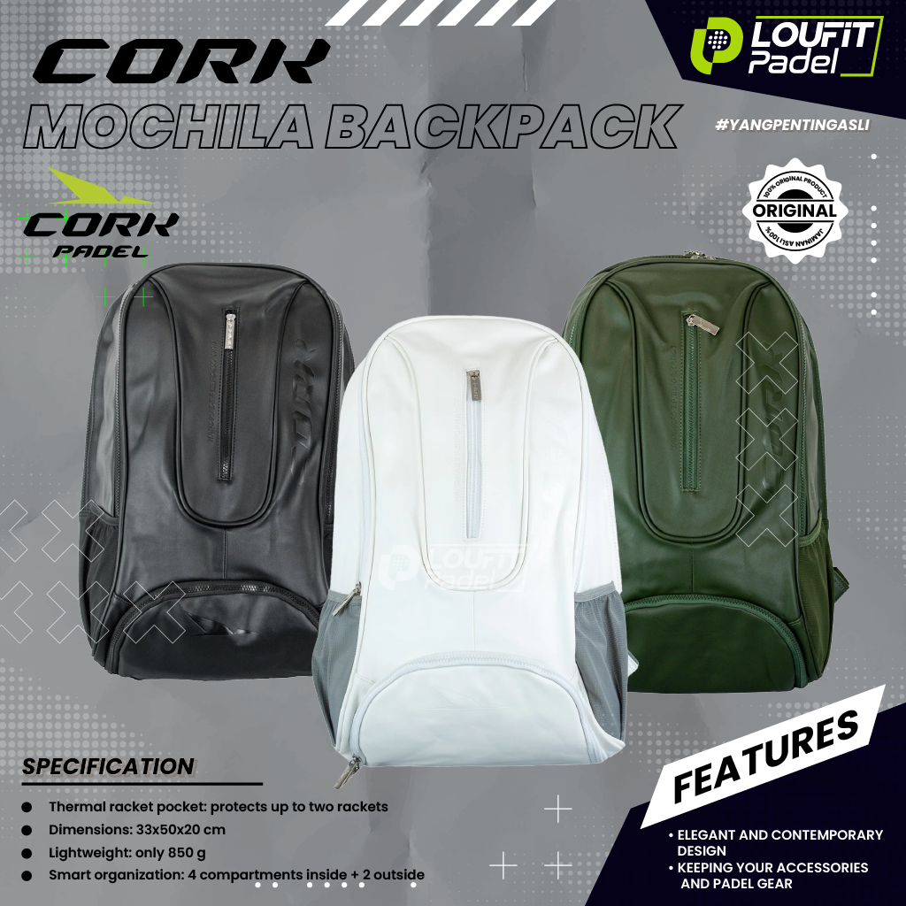 CORK MOCHILA BACKPACK Padel Bag / Tas Raket Padel Original CORK (2026)