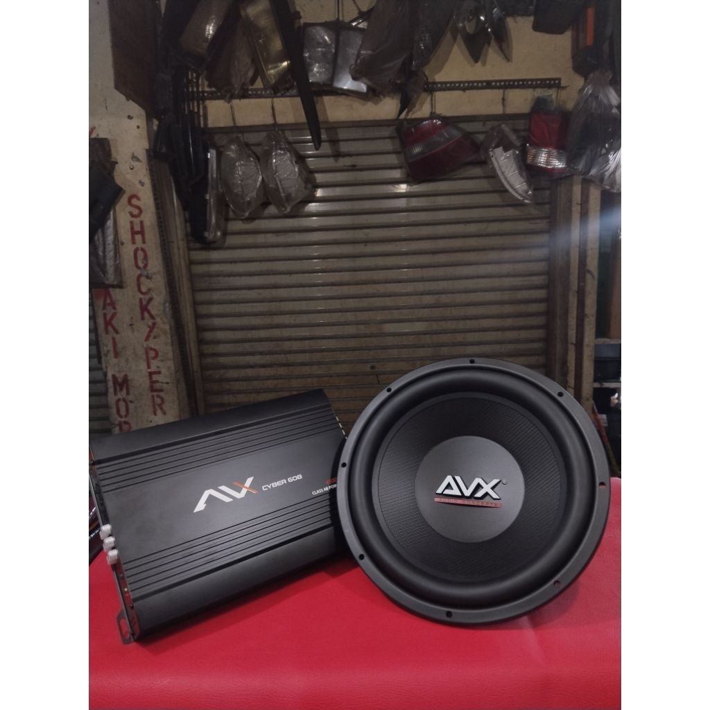 Power AVX CYBER 608 4Channel & Subwoofer AVX CYBER AC-1268 12" & Speaker Split AVX