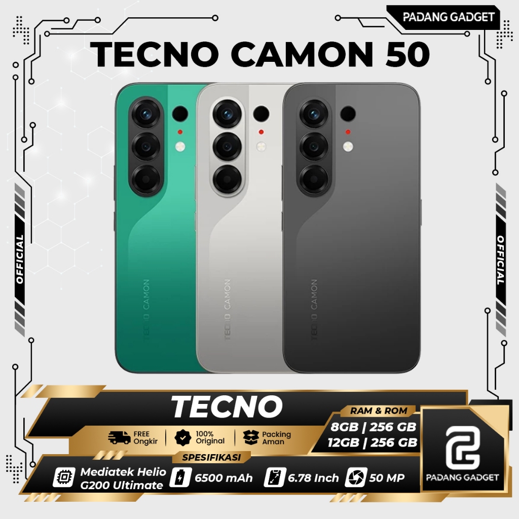 Camon 50 NFC 8/128 8/256 & 12/256 GB | HP KAMERA BAGUS 50 Mp OIS Sensor Sony | GARANSI RESMI |