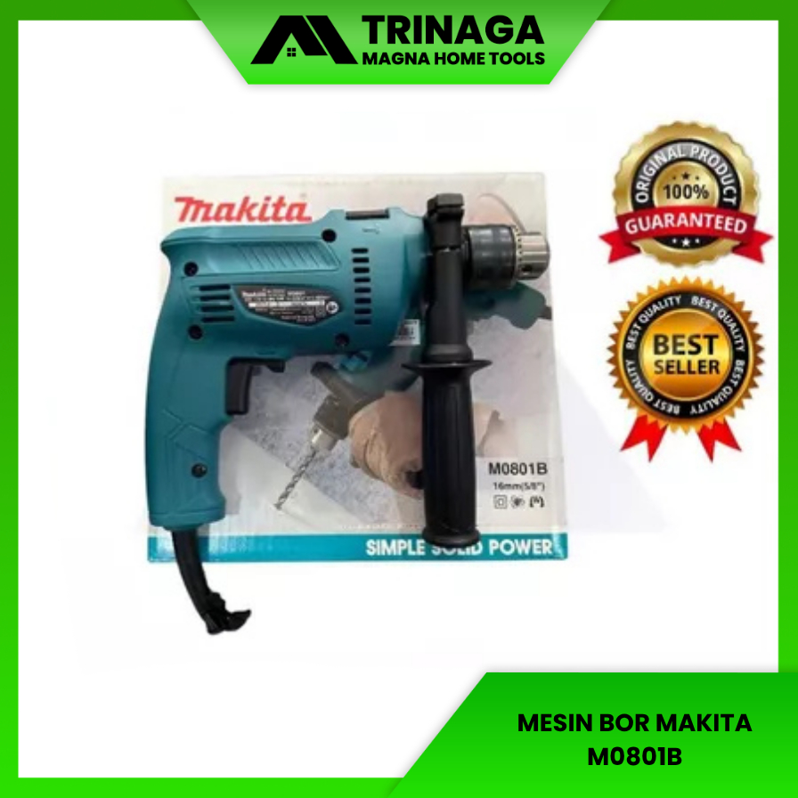 MESIN BOR LISTRIK MAKTEC MAKITA M0801B 10 MM ASLI MT80