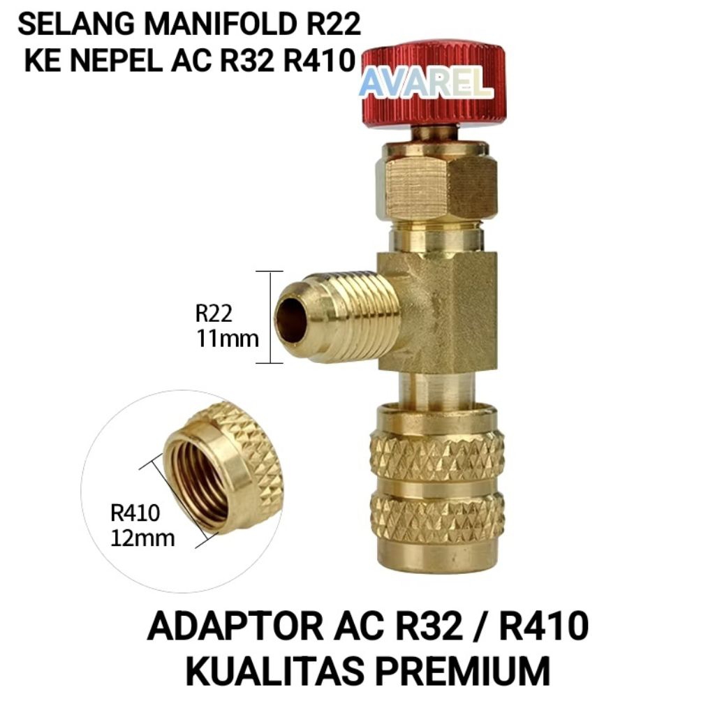 PREMIUM ADAPTOR AC R410 R32 / ADAPTER PREON R32 R410a/ KONEKTOR NEPEL SAMBUNGAN SELANG MANIFOLD AC R