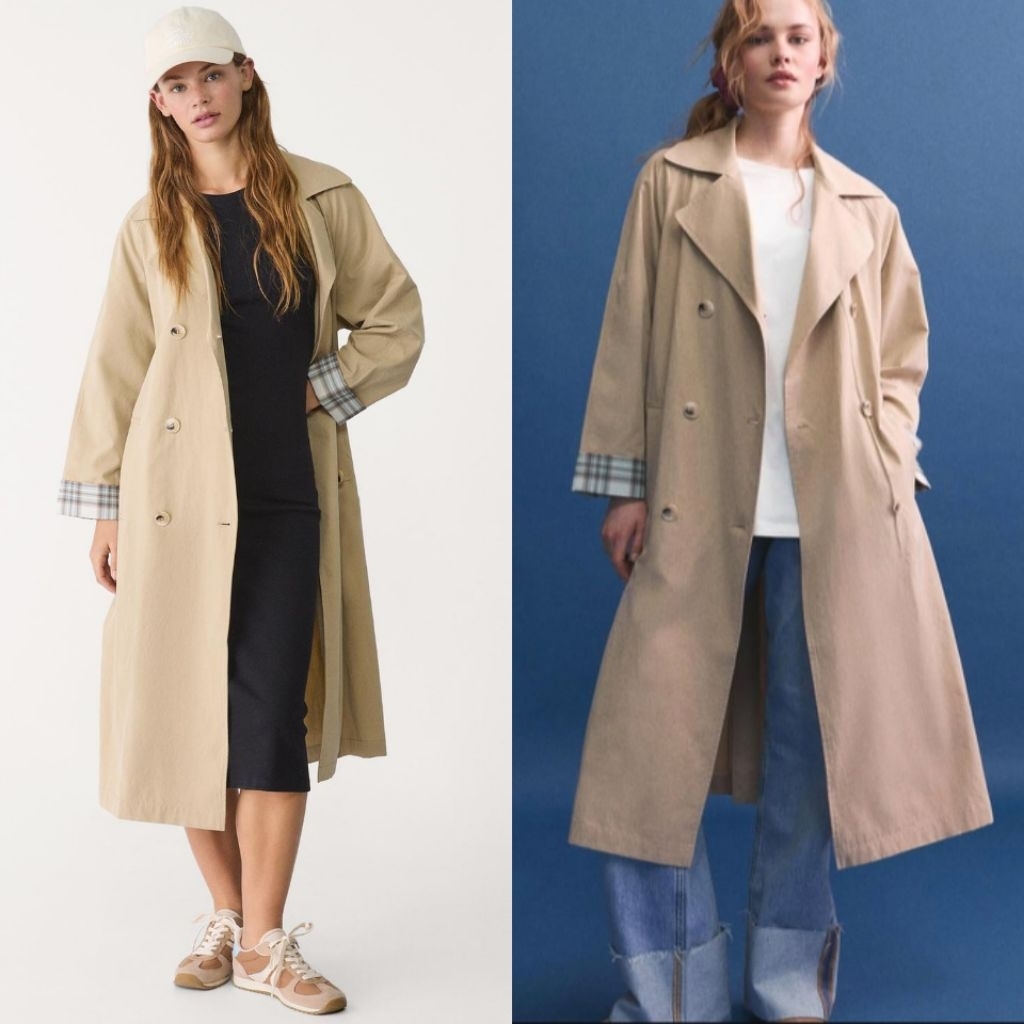 STRADIVARIUS JAKET TRENCH COAT JACKET NATURAL BARU ORIGINAL ASLI