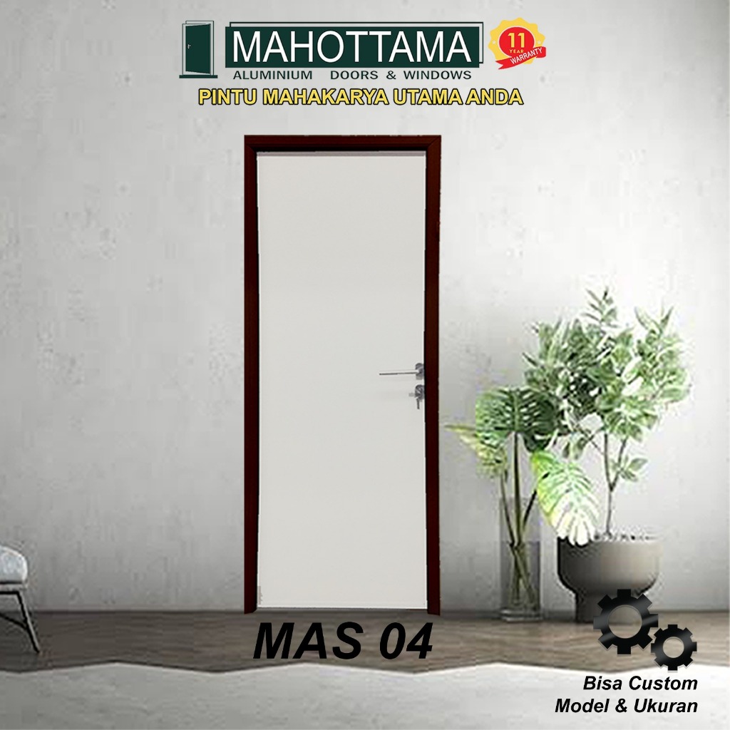 MAHOTTAMA MAS04 - Pintu Kamar Tidur / Gudang / Kamar Mandi Aluminium 80 x 200cm Rumah 1 Set Kusen Ku